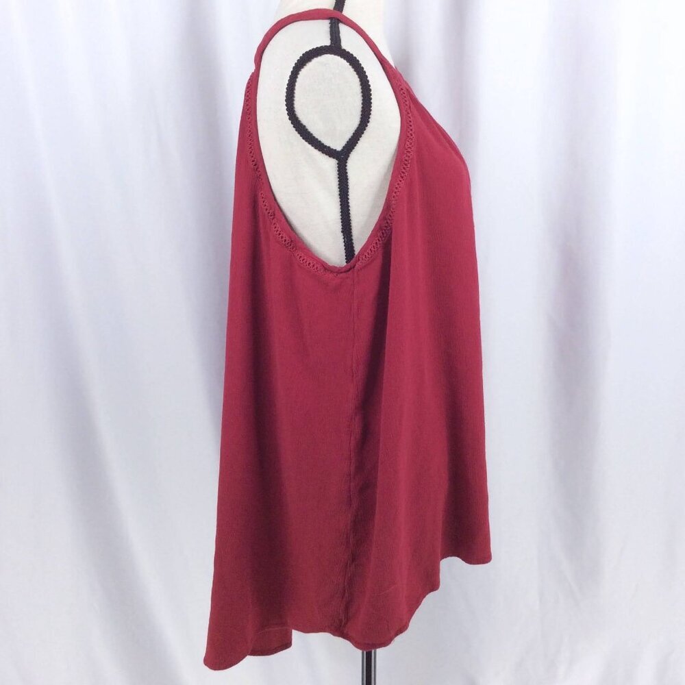 Torrid 3 Gauze Goddess Tank Top Womens Plus Size 3X Red Sleeveless Hi Low Tunic - Picture 4 of 12